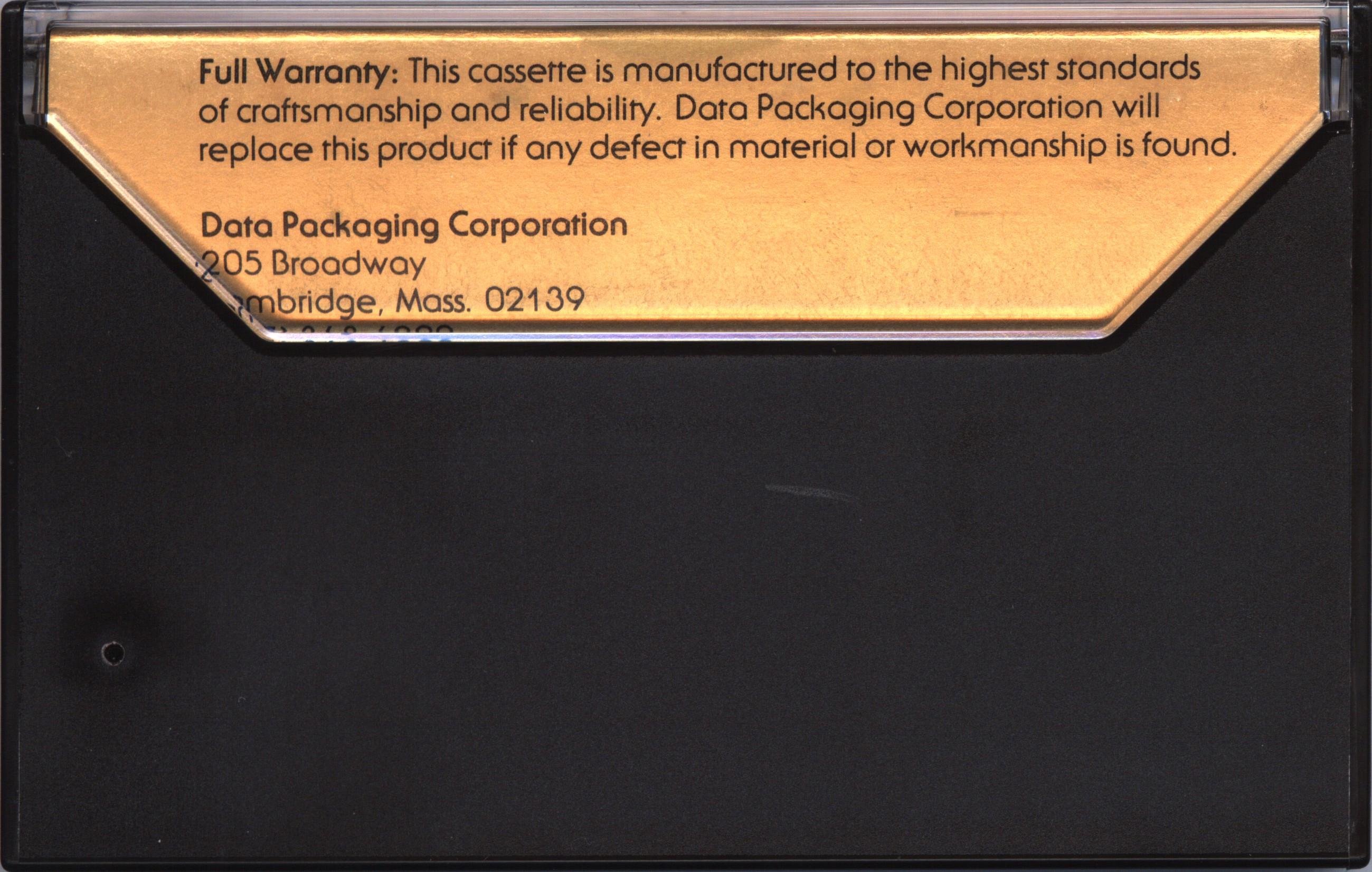 Compact Cassette Data Packaging 60 Dictating Cassette USA