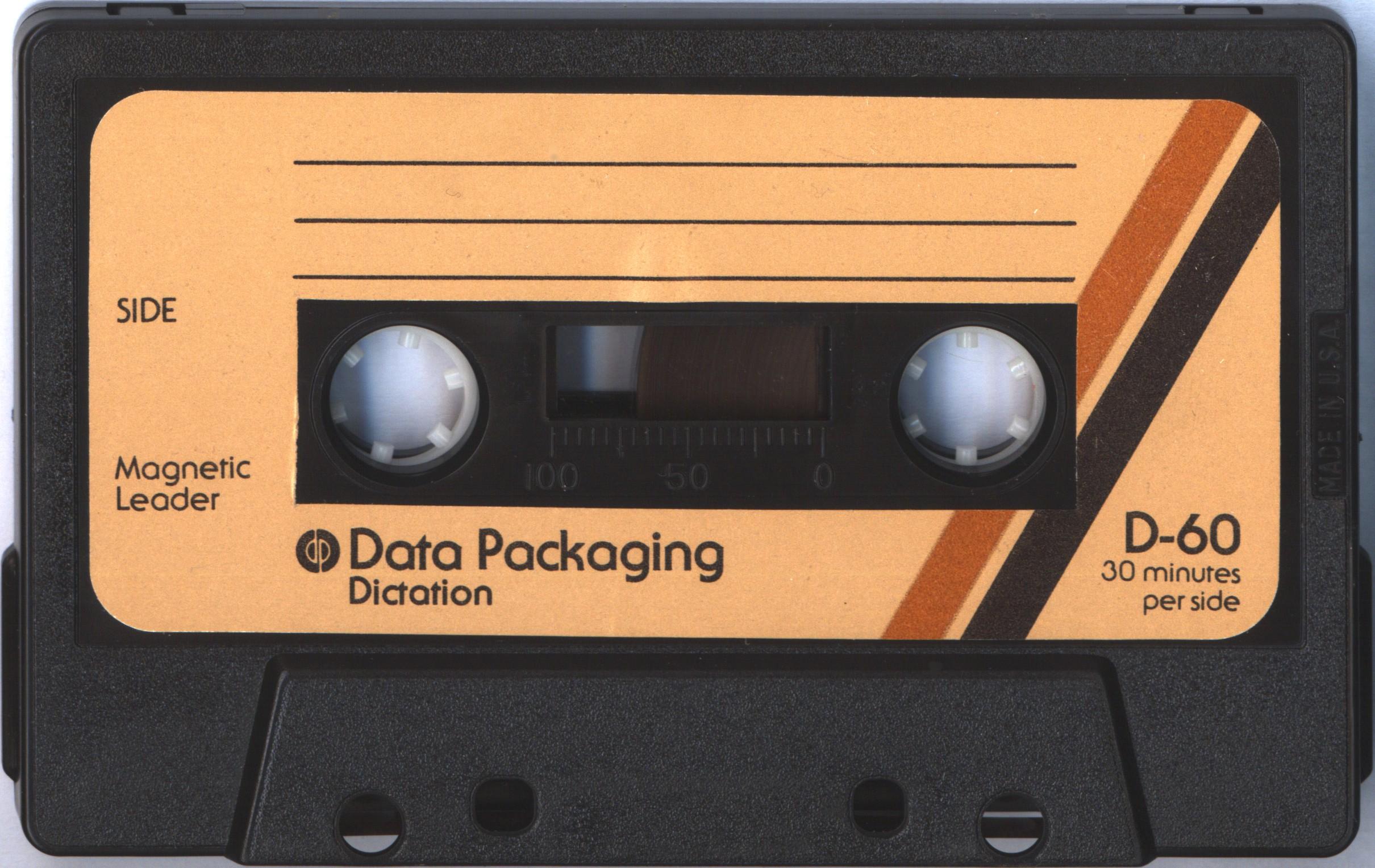 Compact Cassette Data Packaging 60 Dictating Cassette USA