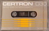 Compact Cassette Certron D / Dictation 30 Type I Normal 1986 USA