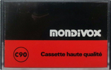 Compact Cassette Mondivox 90 Type I Normal 1987 Hong Kong