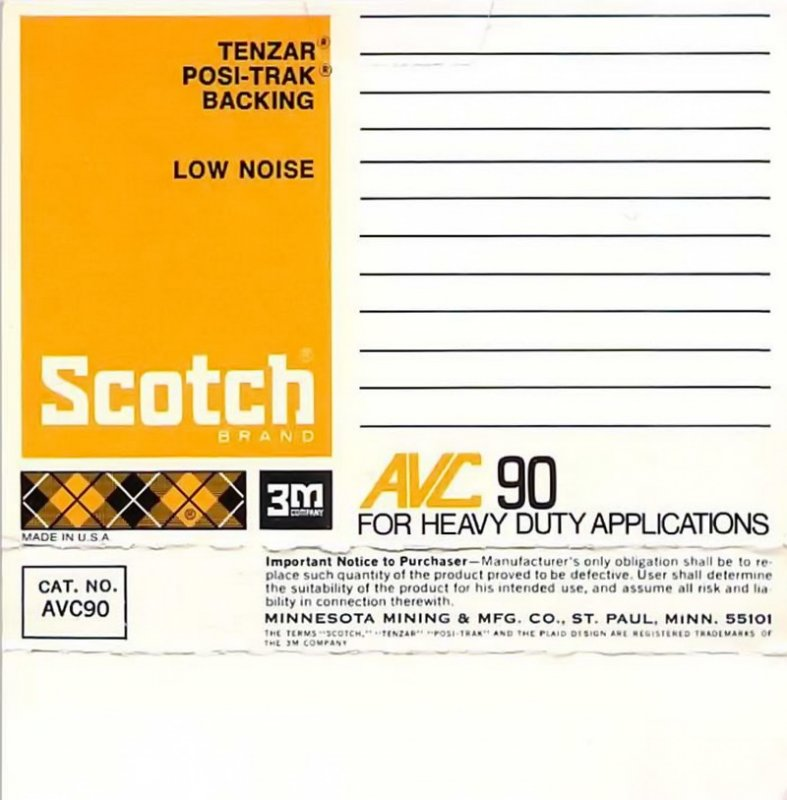 Compact Cassette Scotch AVC 90 Type I Normal 1971 USA