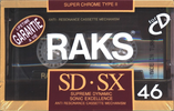 Compact Cassette RAKS SD-SX 46 Type II Chrome 1990 Europe