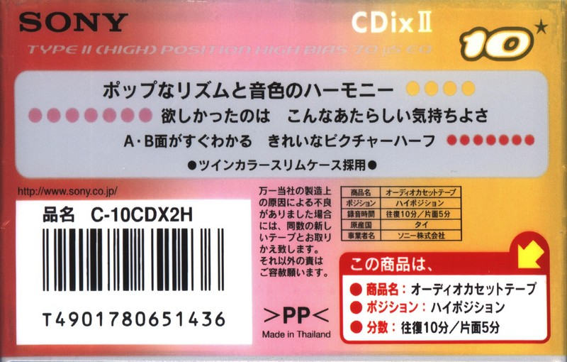 Compact Cassette: Sony  - CDix II 10