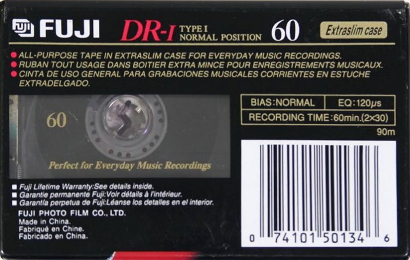 Compact Cassette Fuji DR-I 60 Type I Normal 1995 North America