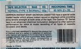 Compact Cassette Certron D / Dictation 60 Type I Normal 1989 USA