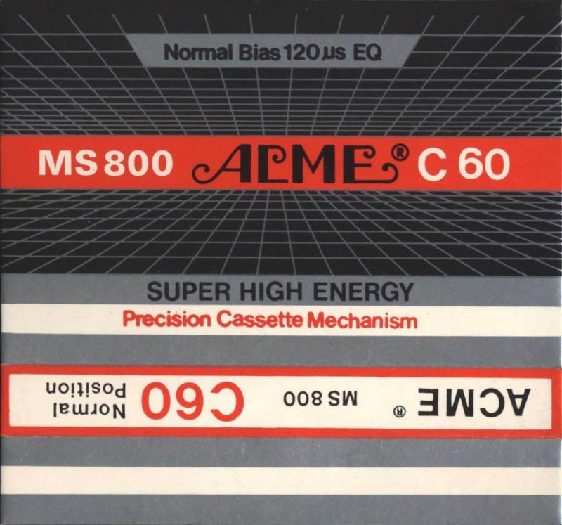 Compact Cassette Acme MS 800 60 Type I Normal 1984 Worldwide