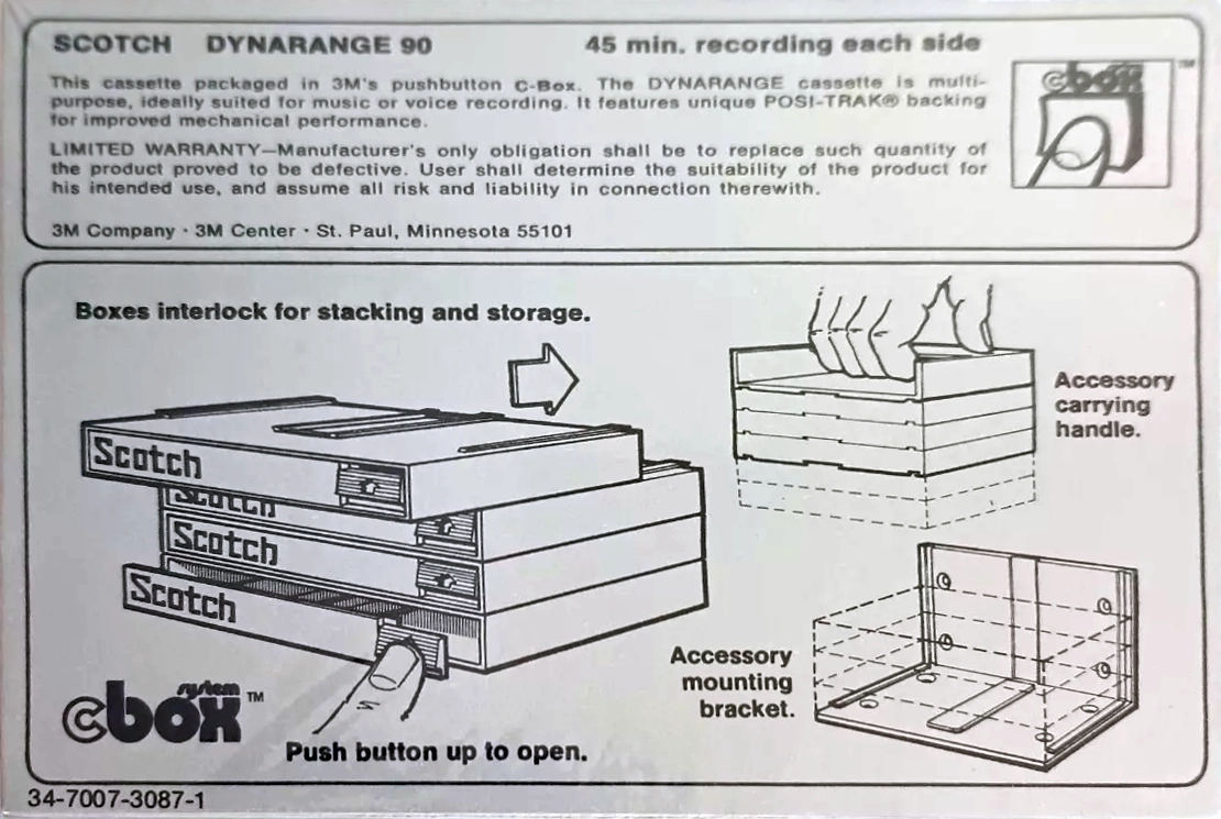 Compact Cassette Scotch Dynarange 90 Type I Normal 1977 USA