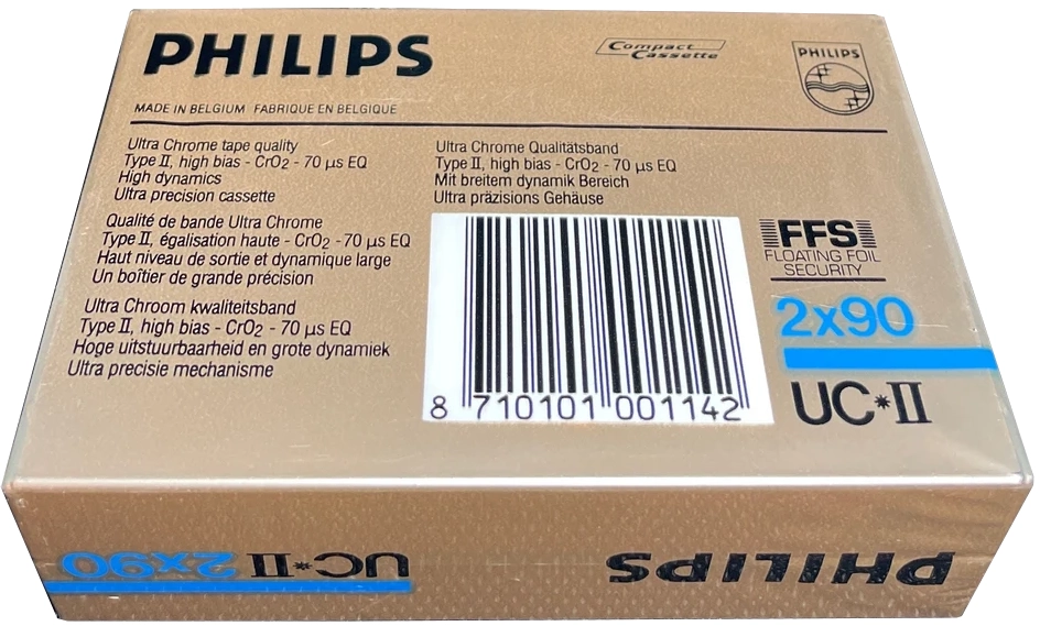 2 pack Philips UC II 90 Type II Chrome 1984 Europe