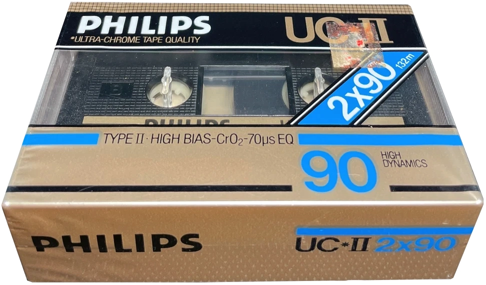 2 pack Philips UC II 90 Type II Chrome 1984 Europe