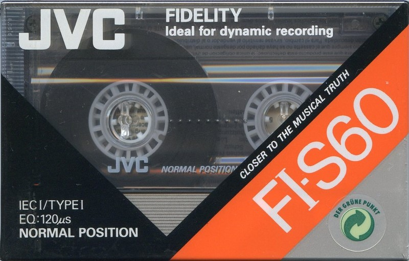 Compact Cassette JVC FI-S 60 "F1-S60E" Type I Normal 1990 North America
