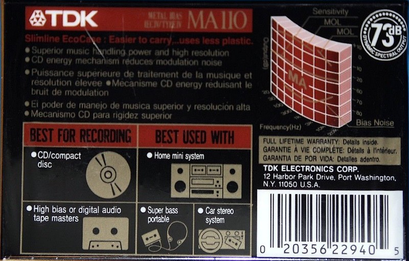 Compact Cassette: TDK  - MA 110