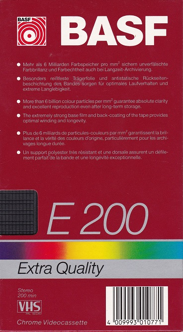 VHS, Video Home System: BASF  - Extra Quality 200