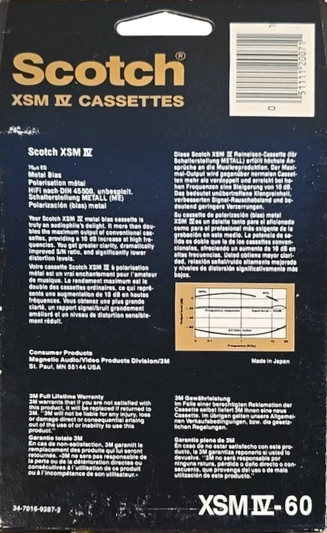 2 pack Scotch XSM IV 60 Type IV Metal 1982 North America