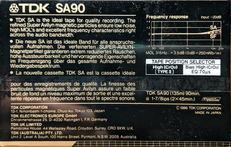 Compact Cassette: TDK  - SA 90