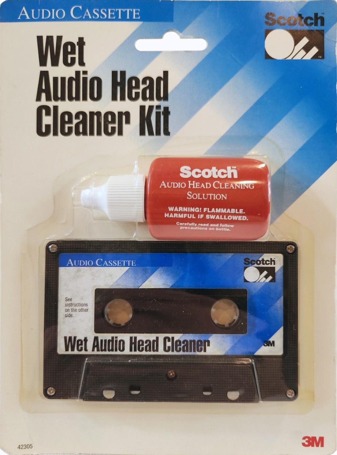 Compact Cassette Scotch "Wet head cleaner" Cleaning Cassette 1994 North America