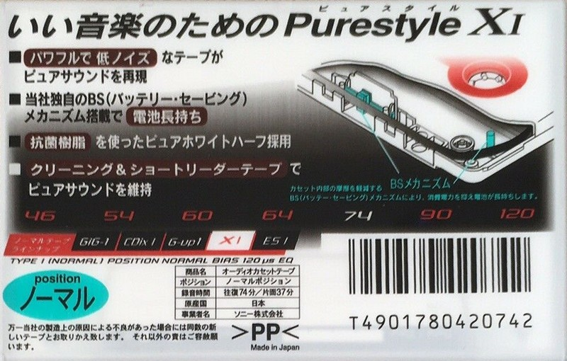 Compact Cassette: Sony  - Purestyle 74