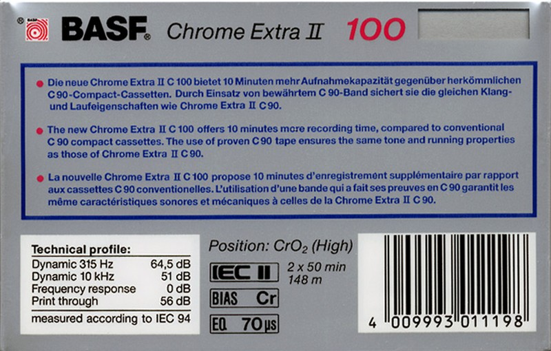 Compact Cassette: BASF  - Chrome Extra II 100