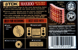 Compact Cassette TDK MA-X 100 Type IV Metal 1992 North America