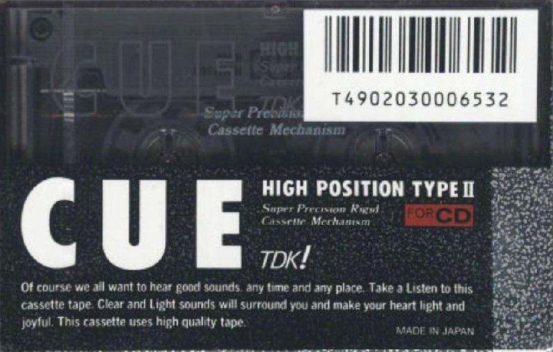Compact Cassette TDK CUE 46 "CUE-46BK" Type II Chrome 1989 Japan