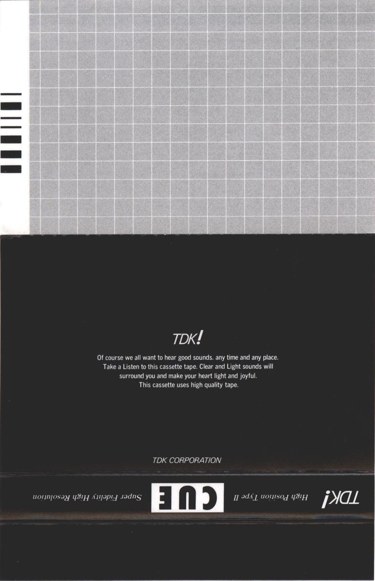 Compact Cassette TDK CUE 46 "CUE-46BK" Type II Chrome 1989 Japan