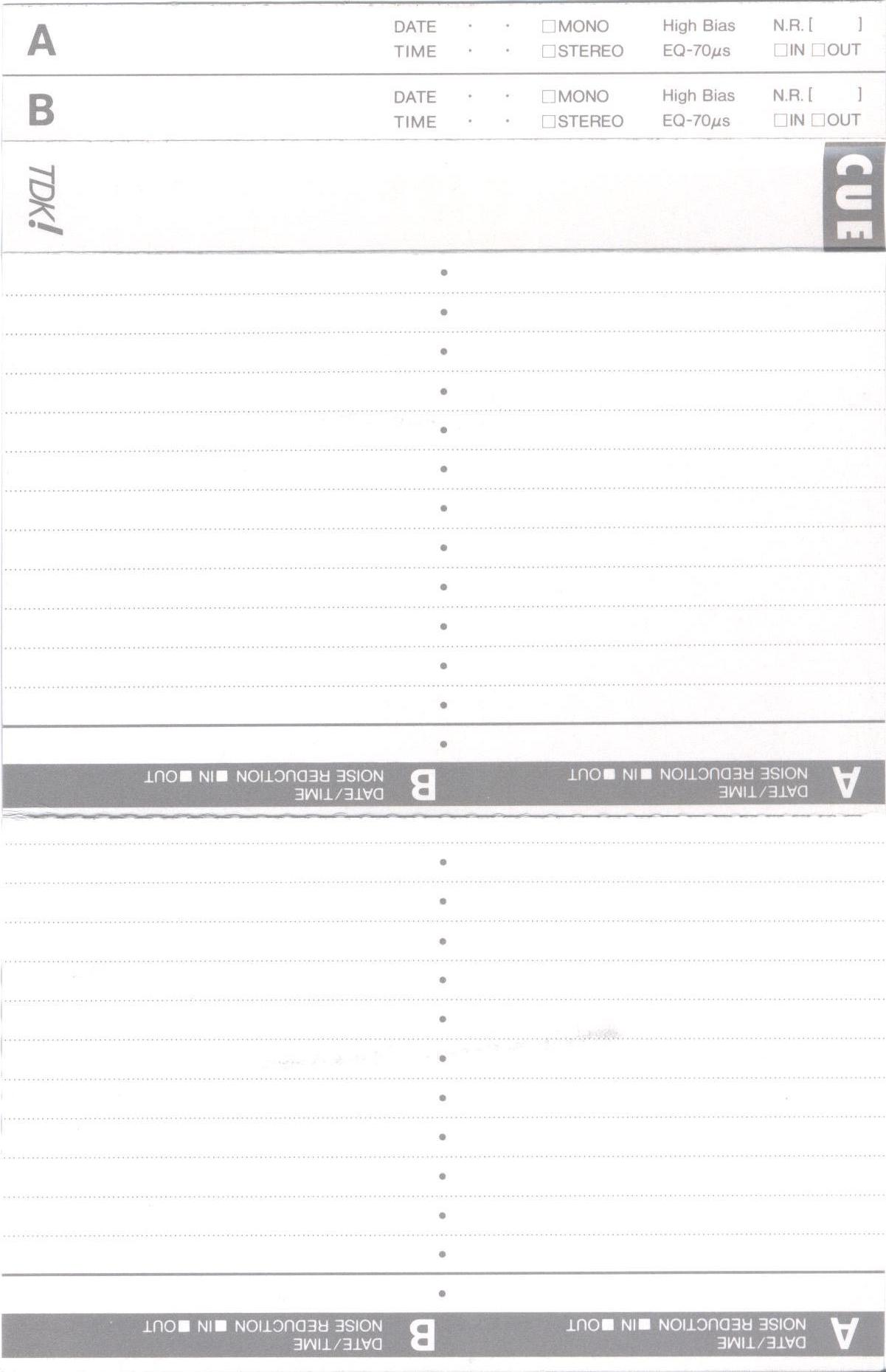 Compact Cassette TDK CUE 46 "CUE-46BK" Type II Chrome 1989 Japan