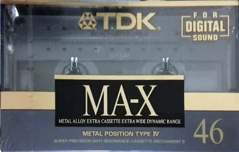 Compact Cassette TDK MA-X 46 "MA-X46M" Type IV Metal 1990 Japan