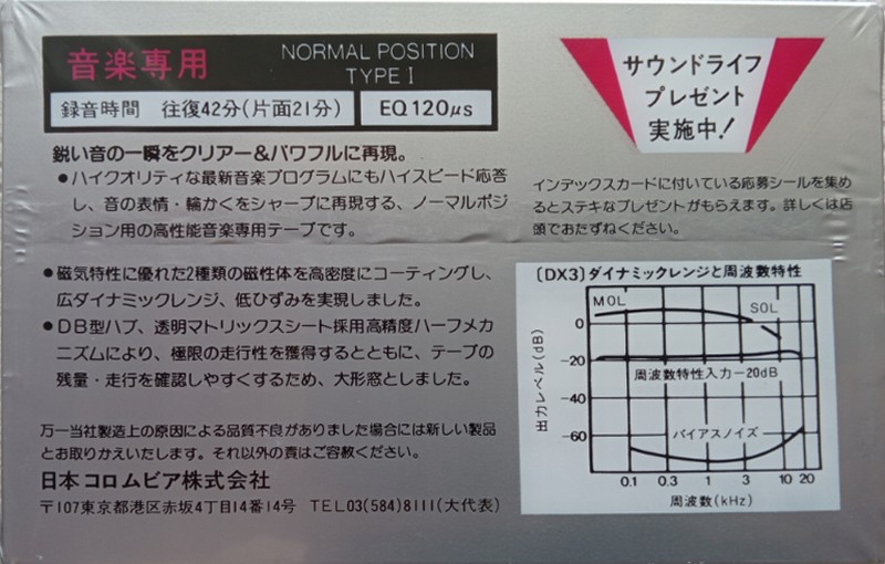 Compact Cassette: Nippon Columbia / Denon Denon - DX3 42