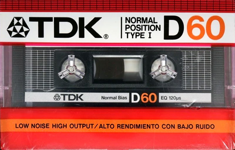 Compact Cassette TDK D 60 Type I Normal 1985 North America