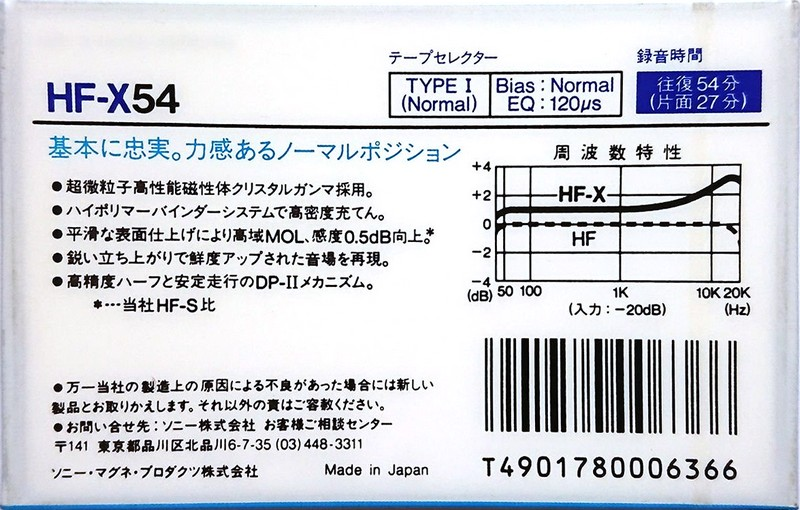 Compact Cassette: Sony  - HF-X 54