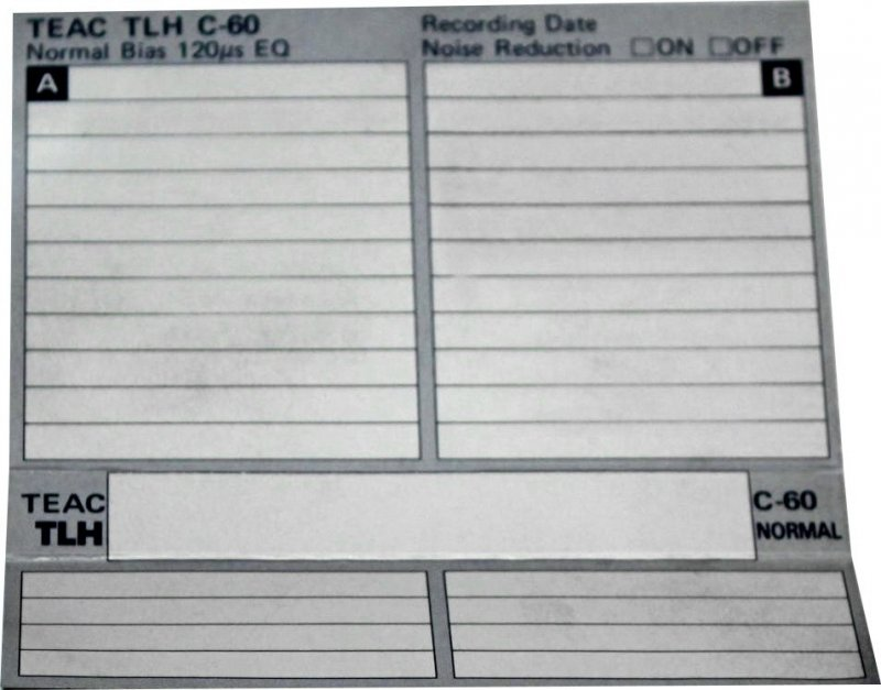 Compact Cassette Teac TLH 60 Type I Normal 1975 Japan