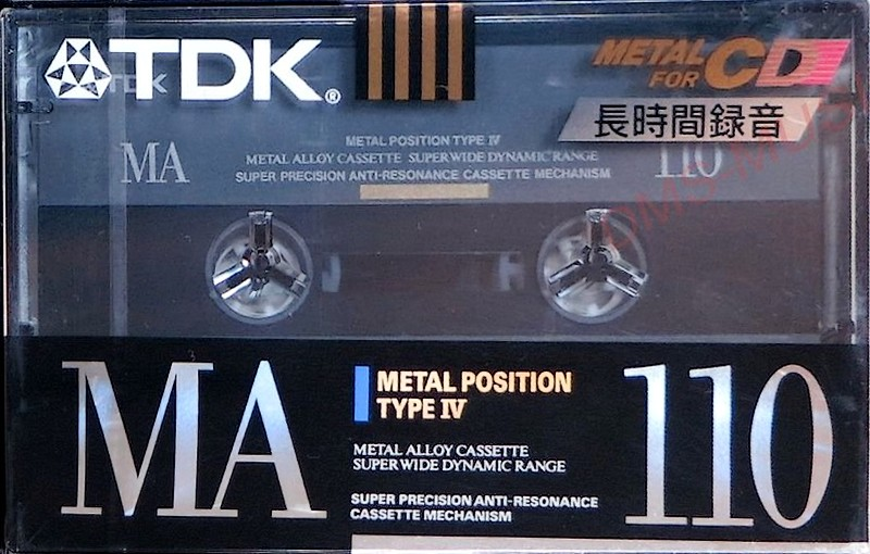 Compact Cassette TDK MA 110 "MA-110M" Type IV Metal 1990 Japan