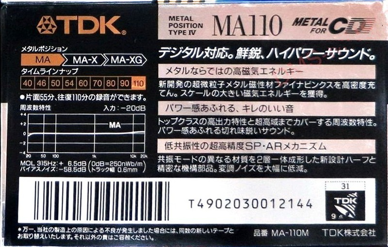 Compact Cassette: TDK  - MA 110