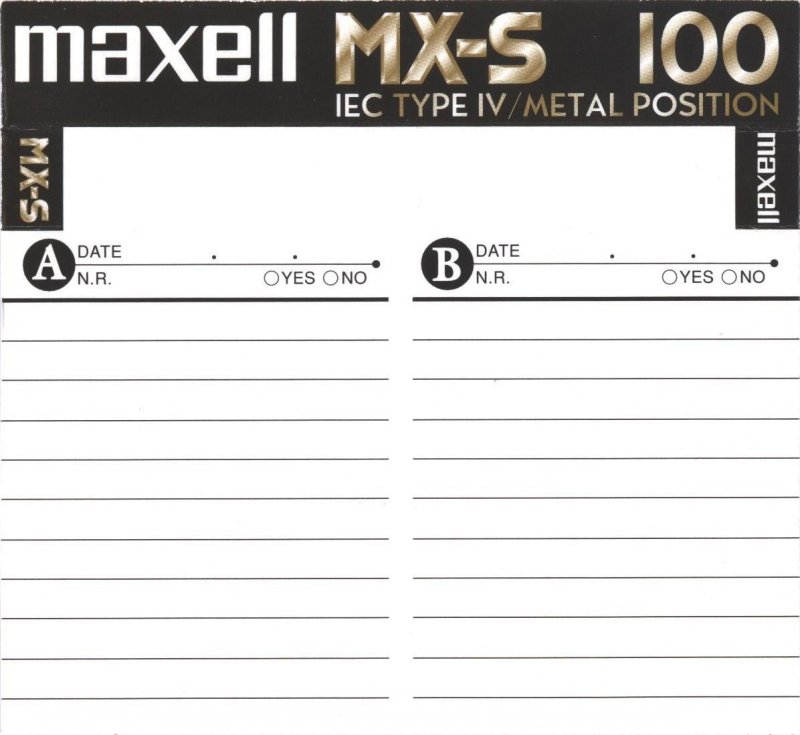 Compact Cassette Maxell MX-S 100 Type IV Metal 1998 Europe
