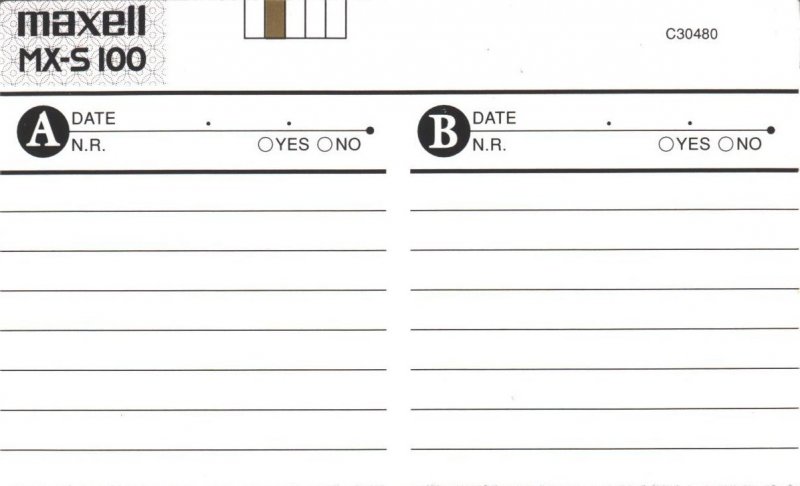 Compact Cassette Maxell MX-S 100 Type IV Metal 1998 Europe