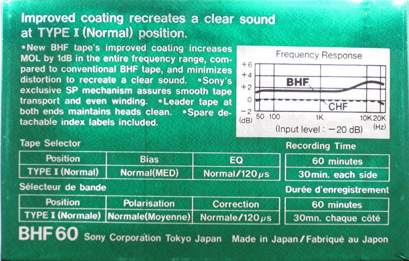 Compact Cassette: Sony  - BHF 60