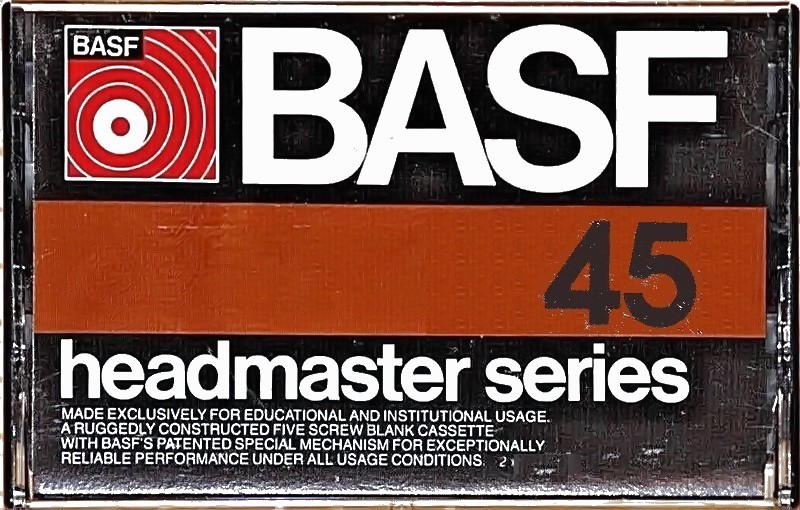 Compact Cassette BASF Headmaster Series 45 Type I Normal 1976 USA