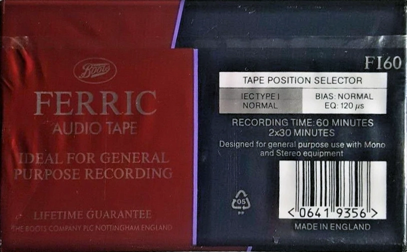 5 pack Boots / Boots Audio FI 60 Type I Normal 1992 UK