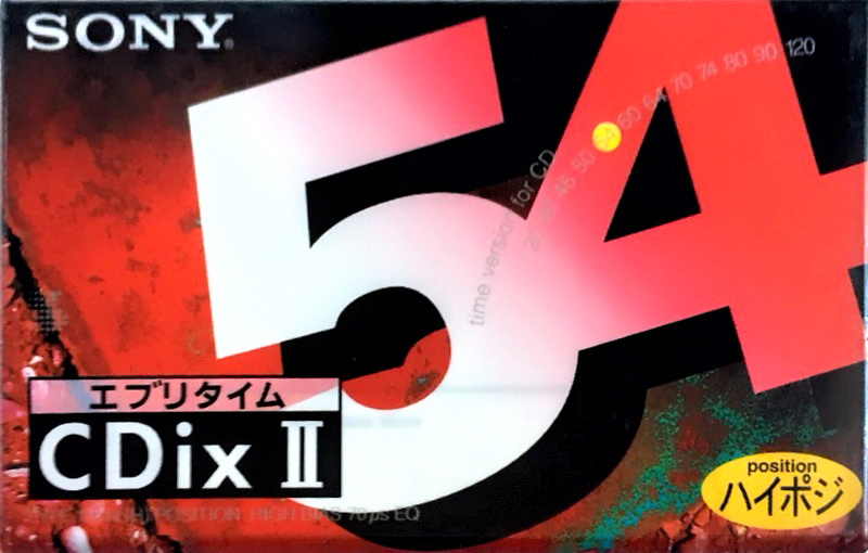 Compact Cassette Sony CDix II 54 "C-54CDX2C" Type II Chrome 1995 Japan