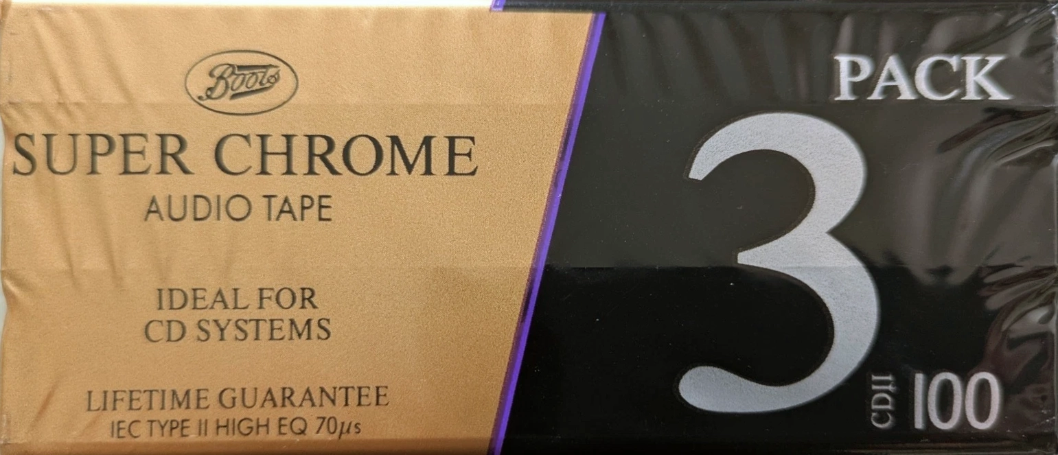 3 pack Boots / Boots Audio CDII 100 Type II Chrome 1995 UK