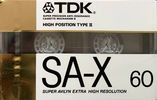 Compact Cassette TDK SA-X 60 "SA-X60G" Type II Chrome 1988 Japan