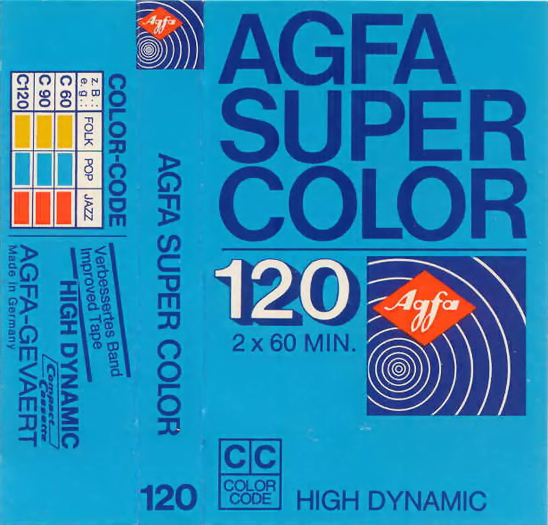 Compact Cassette AGFA SUPER COLOR 120 Type I Normal 1975 Europe