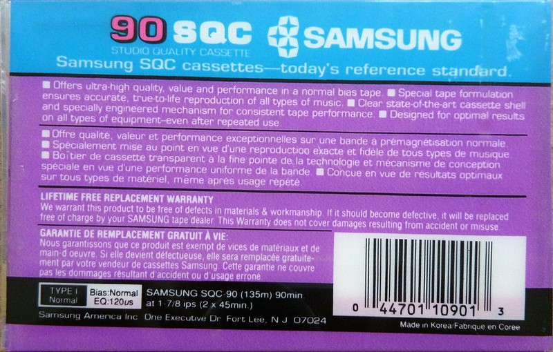 Compact Cassette:  Samsung - SQC 90