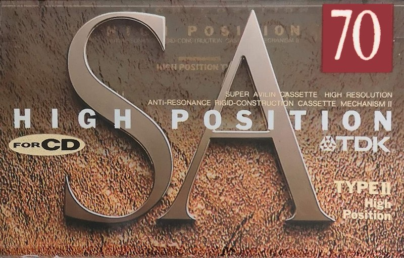 Compact Cassette TDK SA 70 "SA-70A" Type II Chrome 1993 Japan