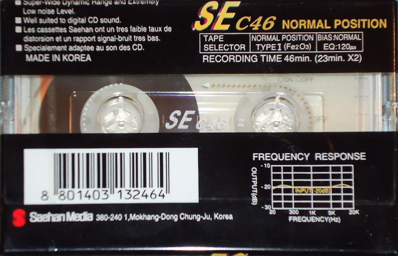 Compact Cassette Saehan SE 46 Type I Normal 1997 Europe