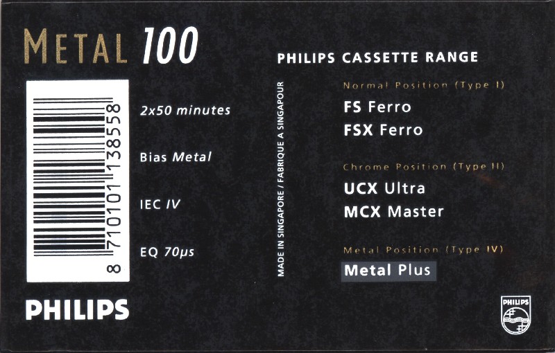 Compact Cassette: General Magnetics Philips - Metal Plus 100