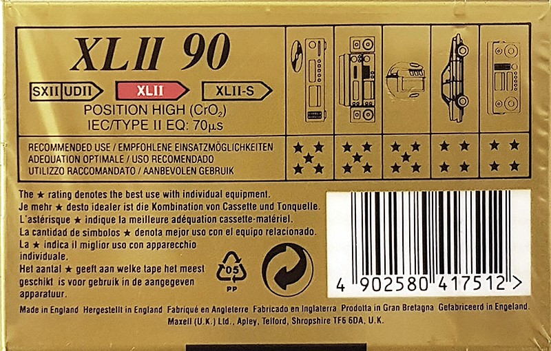 Compact Cassette Maxell XLII 90 Type II Chrome 1994 Europe