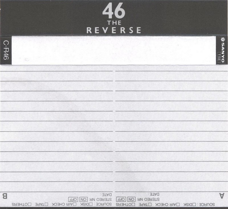 Compact Cassette Sanyo The Reverse 46 "C-R46(GR)" Type I Normal 1986 Japan